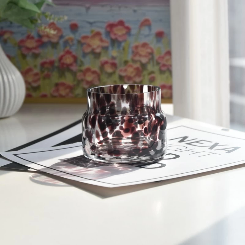 hand made small glass candle container