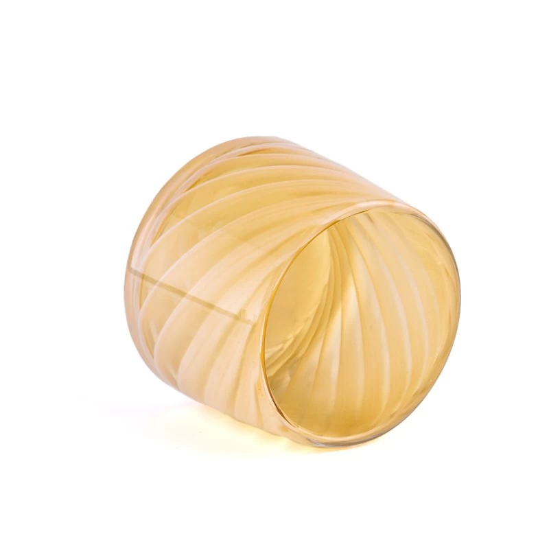 iridescent glass candle jars with coloring material 
