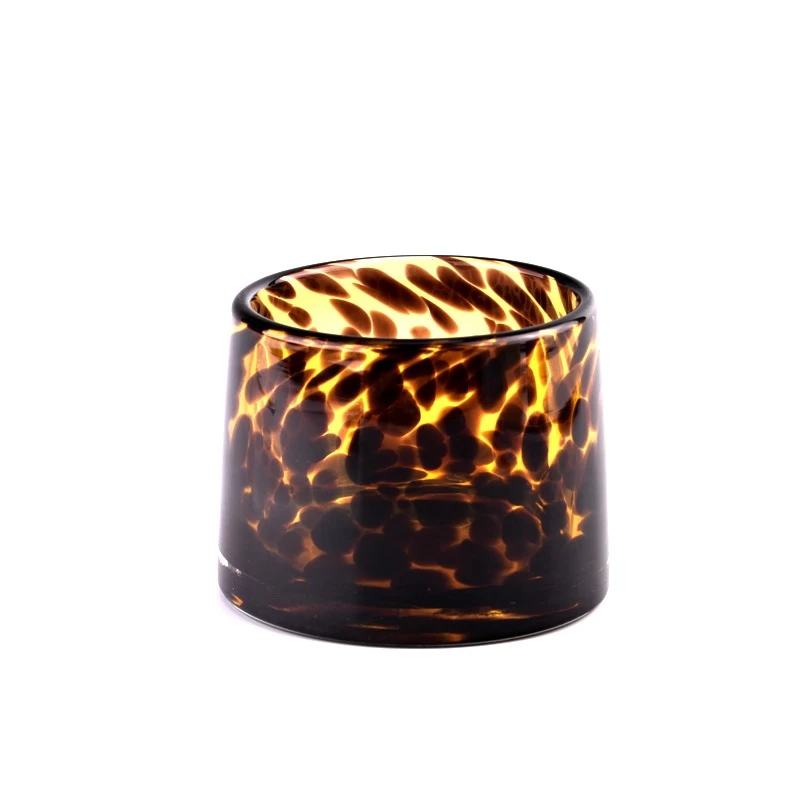 iridescent glass candle jars with coloring material 