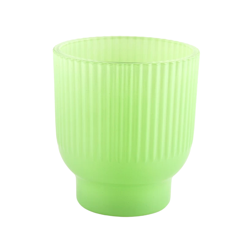 Modern decoration green glass candle jar luxurious empty