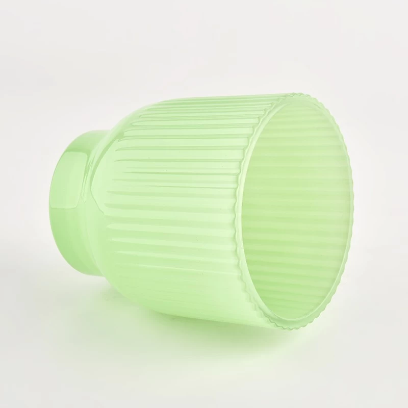 Modern decoration green glass candle jar luxurious empty