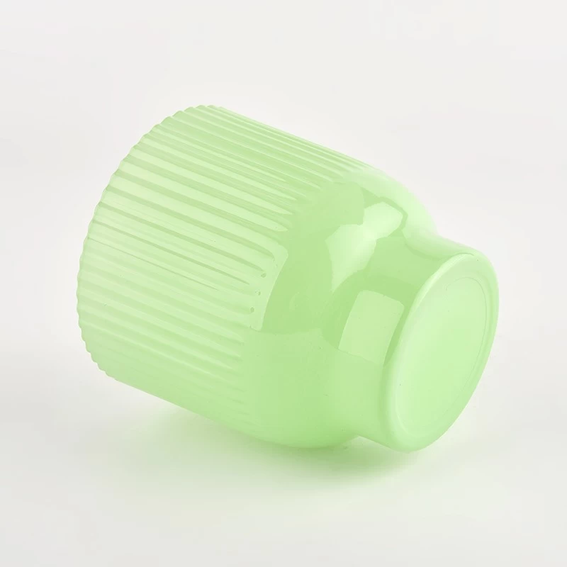 Modern decoration green glass candle jar luxurious empty