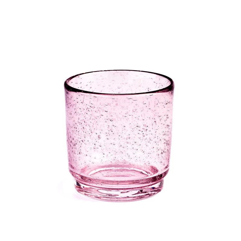 Wholesale transparent color glass candle jars with raindrop effect