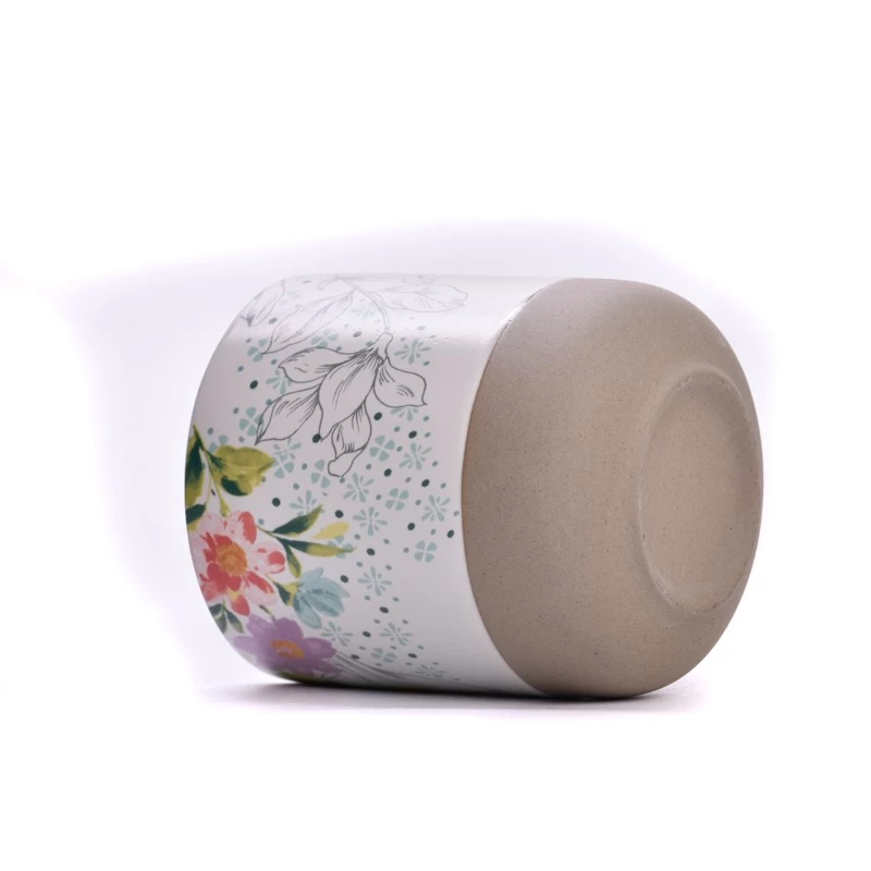Tedarikçi 8 oz 10 oz düğün için renkli baskı ile seramik mumluk