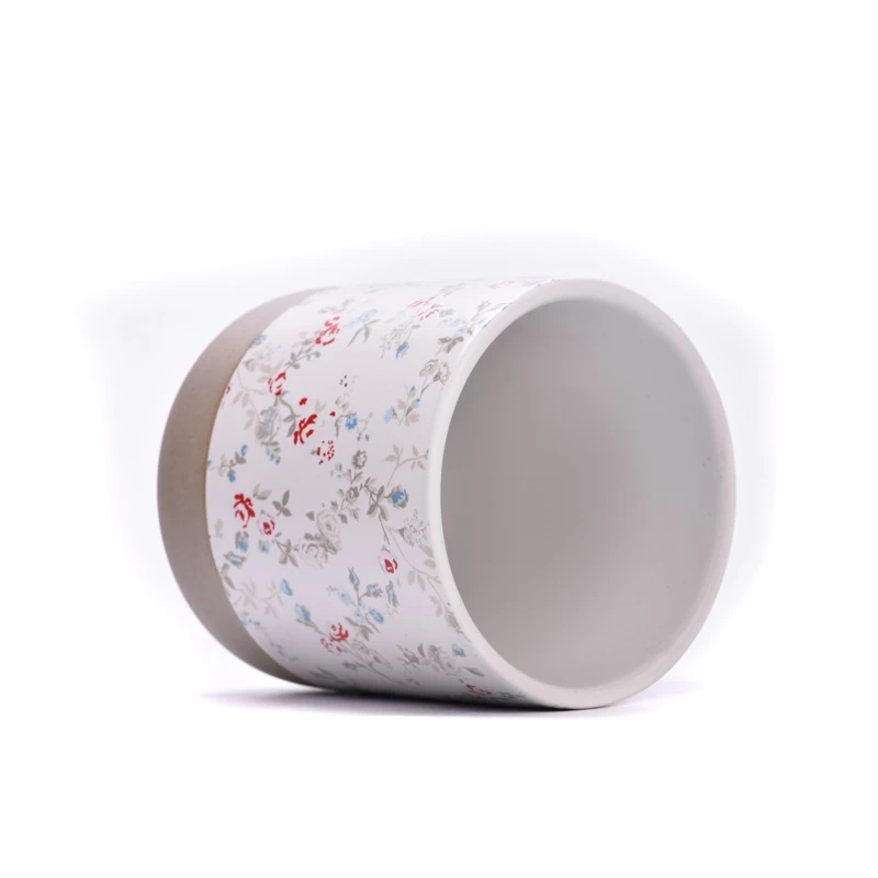 Heitt sala 2oz -20oz keramik kertastjaki með sérsniðnum vorseríu deco á fyrir heildsölu