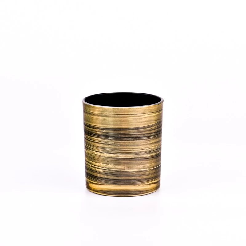 luxury metal color 8oz glass candle jar