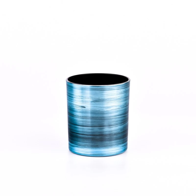 new decoration blue color glass candle jars
