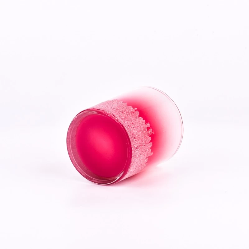 laser engraved effect sa pink color glass candle jars 8oz