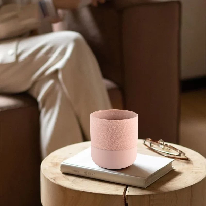 Manufacturers direct custom pink home table decoration empty ceramic candle jar