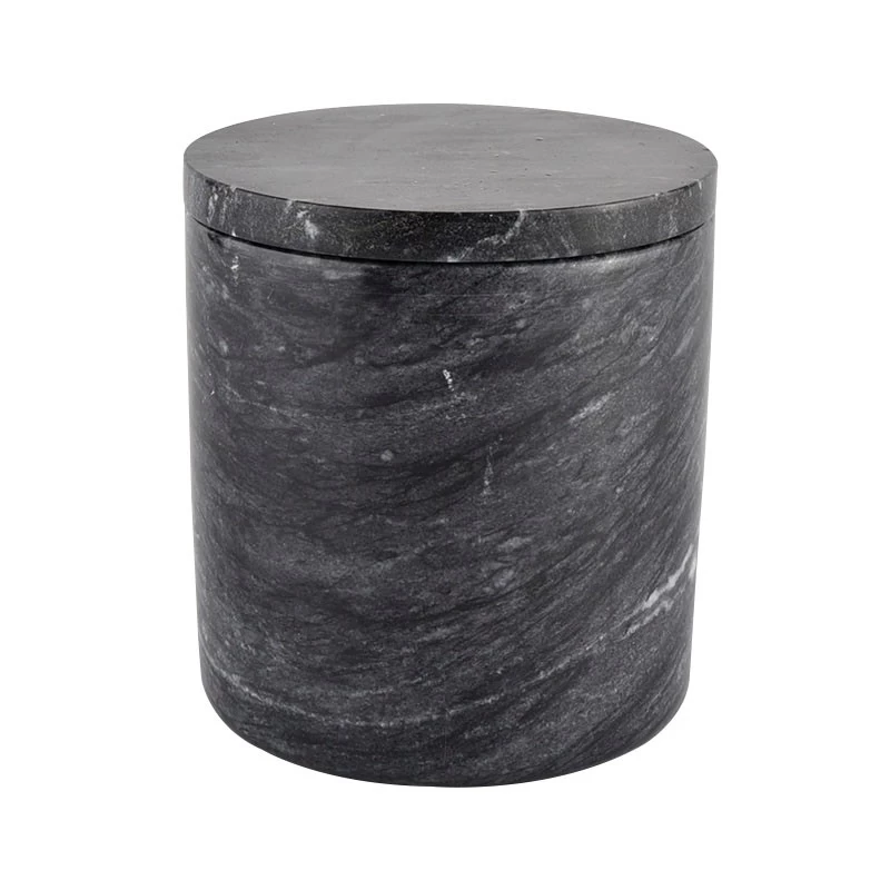 Custom marble ceramic candle jar with lid for home decor