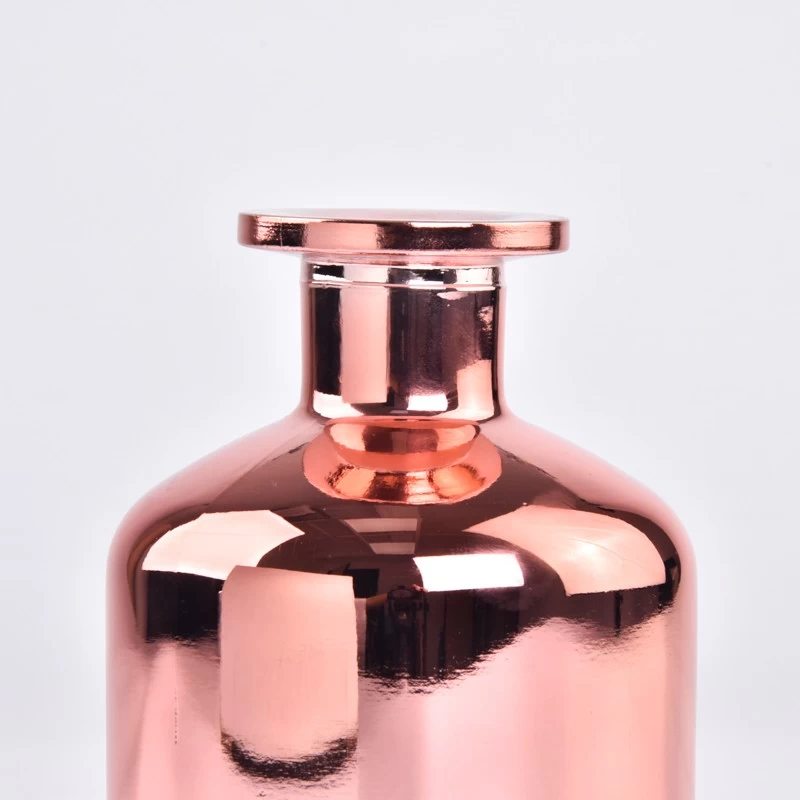 Luxury Trendy Rose Gold 258ml Glass Reed Diffuser Bottles Glass Bottle