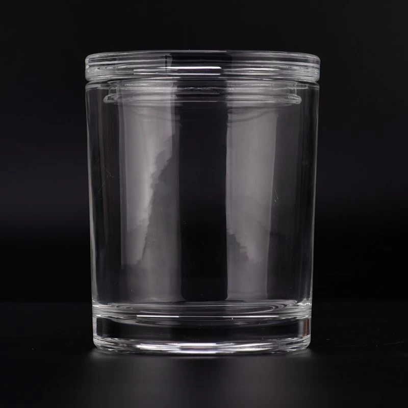 luxury 10oz plain glass candle jar with glass lid