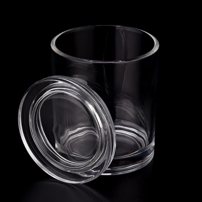 lúxus 10oz kertakrukka úr venjulegu gleri með glerloki