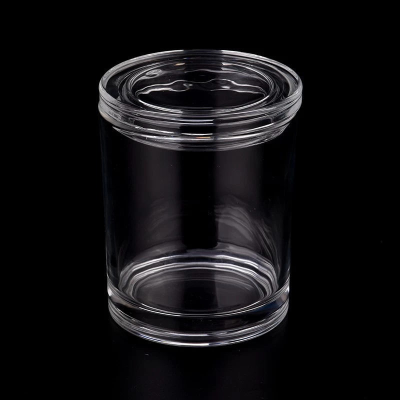 lúxus 10oz kertakrukka úr venjulegu gleri með glerloki