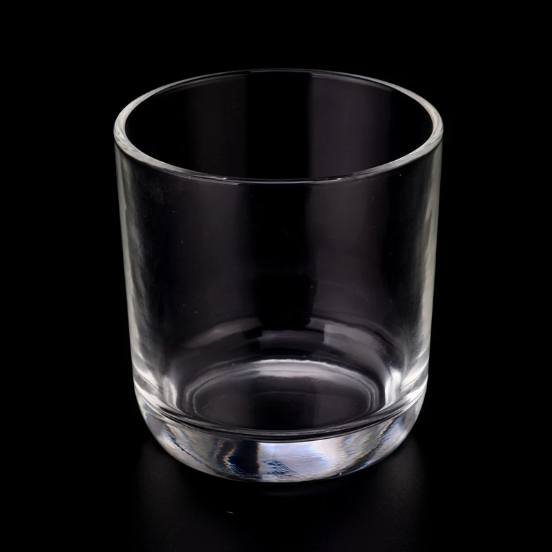 Popular 8oz 10oz 12oz round bottom glass jar clear glass candle vessel for home deco