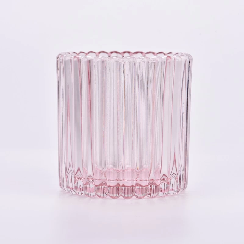 Decorative for Wedding Glass Candle Jars Pink Glass Candle Holders