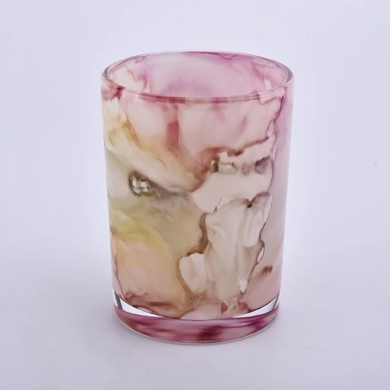 Luxury colored handmade glass candle jar for home gift​​​​​​​