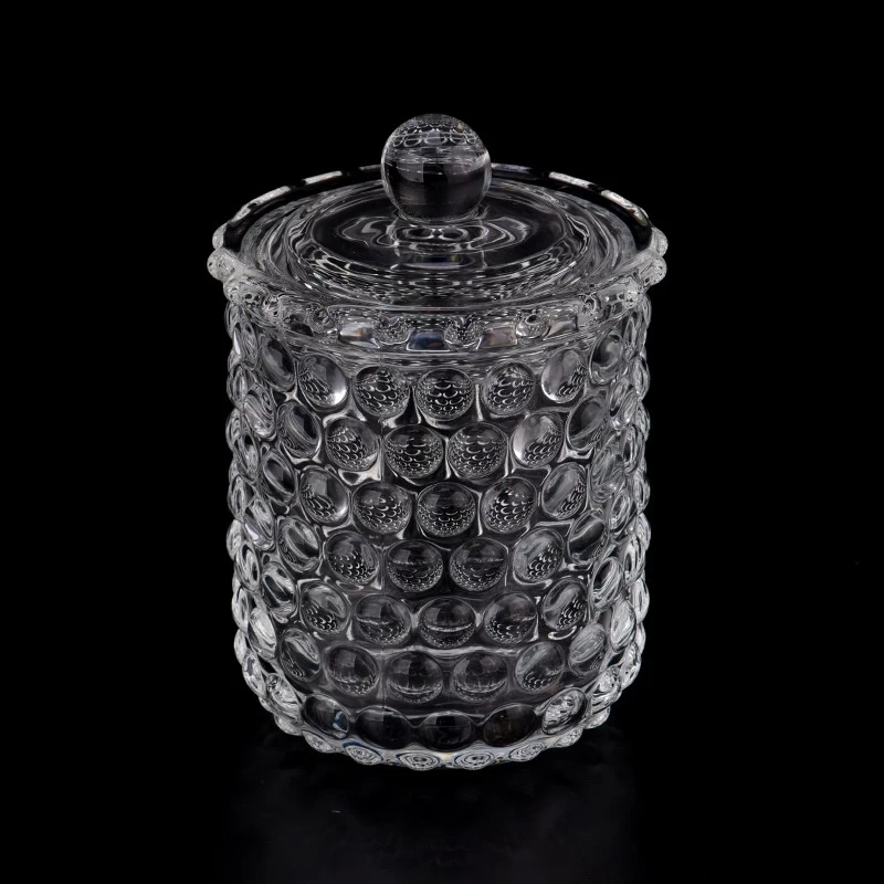 wholesale glass candle jar with lids for soy wax 