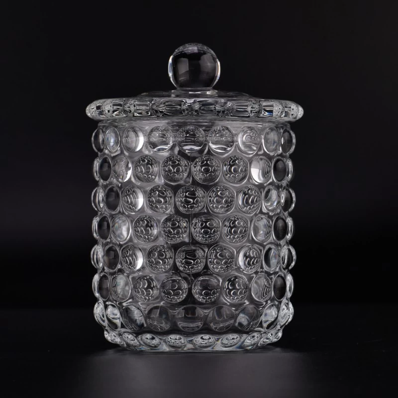 wholesale glass candle jar with lids for soy wax 