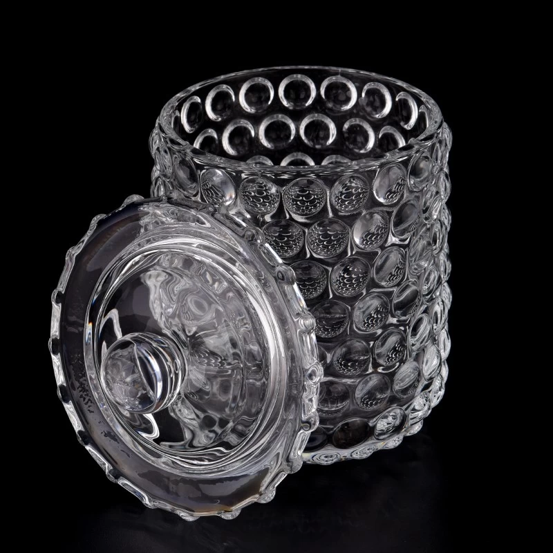 wholesale glass candle jar with lids for soy wax 