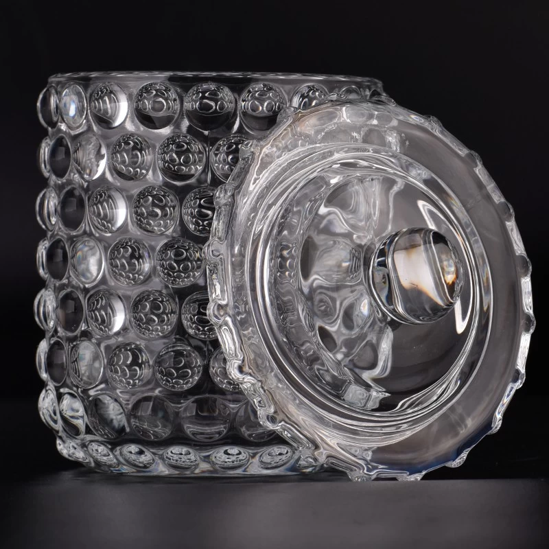 wholesale glass candle jar with lids for soy wax 
