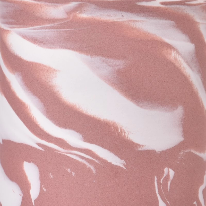Wholesale in bulk 8oz 10oz red white marble effect ceramic candle vessel for Christmas