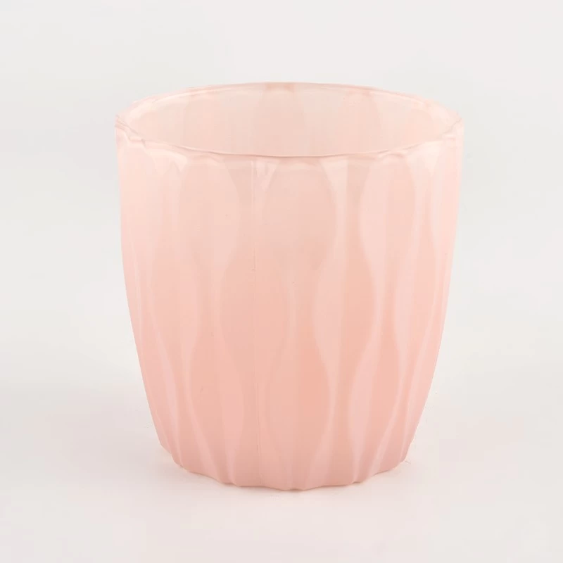 Custom Elegant Pink Color Luxury Glass Candle Jars for Valentine's Day