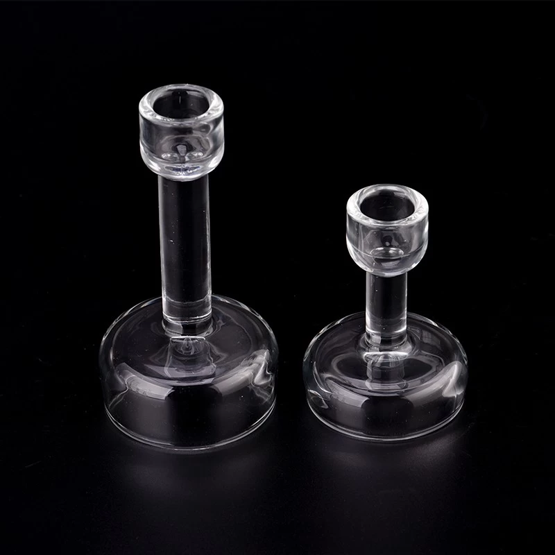 High quality clear glass candle holder glass candlestick for home decor