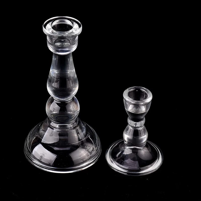 Venta al por mayor candelabro de cristal cilíndrico alto, candelabro de pilar de cristal