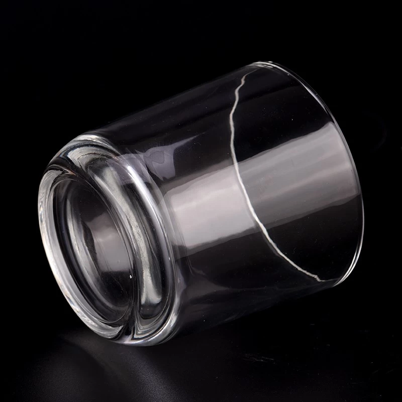 Vinsæll 5oz 8oz 10oz kringlótt botn glerkertastjaki fyrir heimilisskreytingu