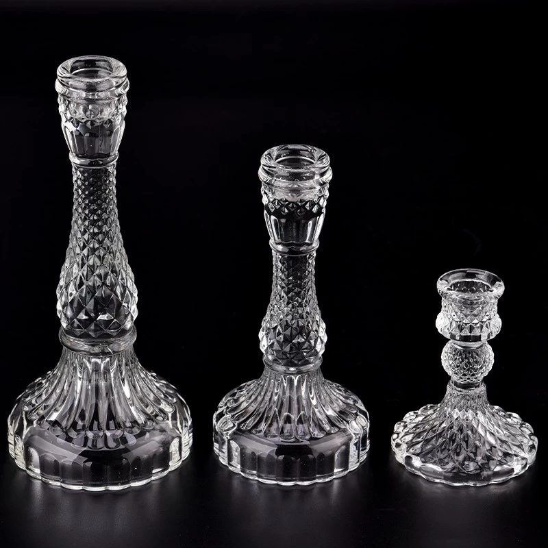 Wholesale Creative Glass Candle Holder Hotel Home Table Wedding Decoration Tall Glass Candlestick