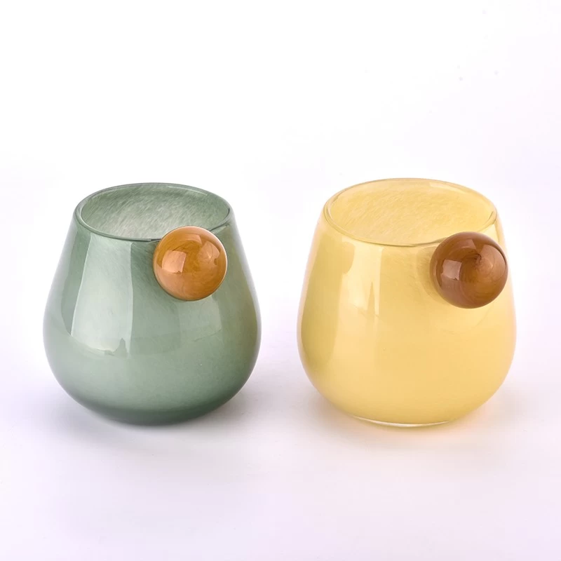 Cute handblown glass candle jars for wholesale 