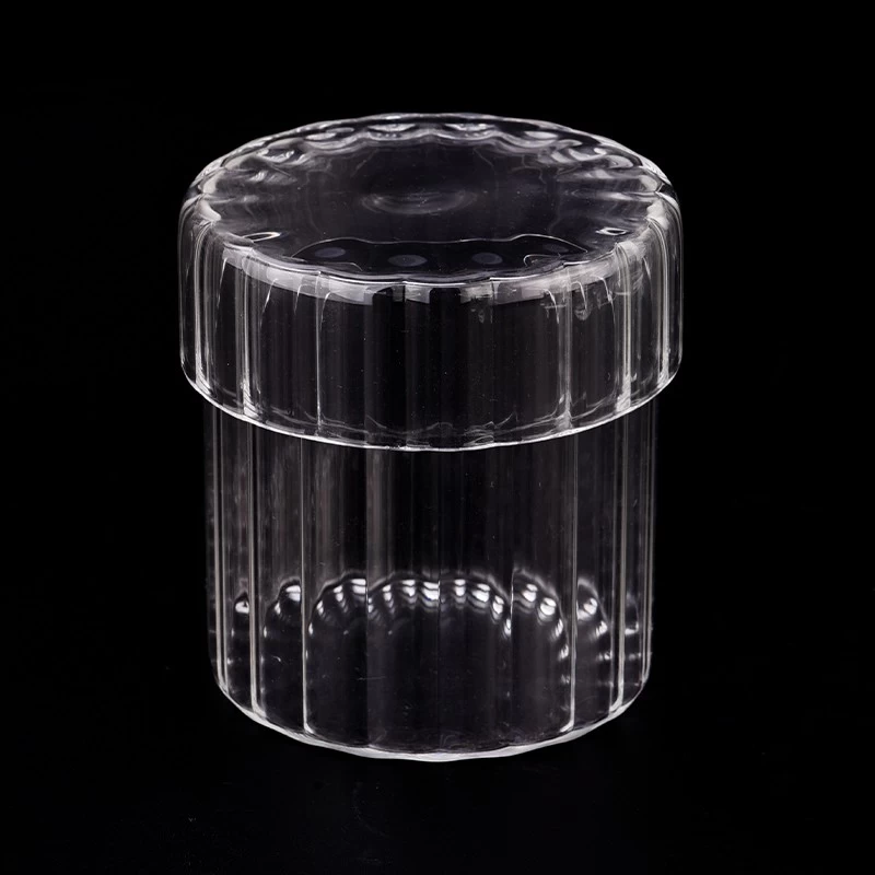 550ml borosilicate glass candle jars with lids and candle holders  