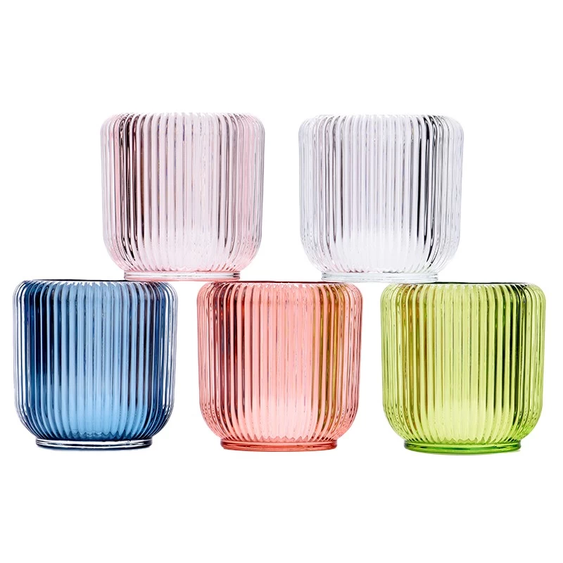 Sealbhóirí Coinnle Gloine Saoire 7oz Sealbhóir Candle Gloine Ribber Glass Candle Jar