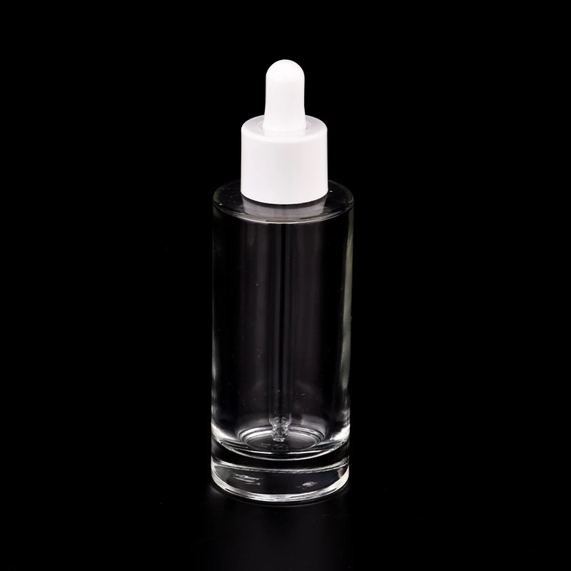Newly luxury 70ml customized deco glass bottle with white dropper for supplier