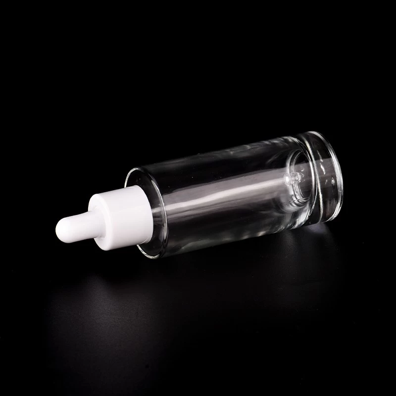 Newly luxury 70ml customized deco glass bottle with white dropper for supplier