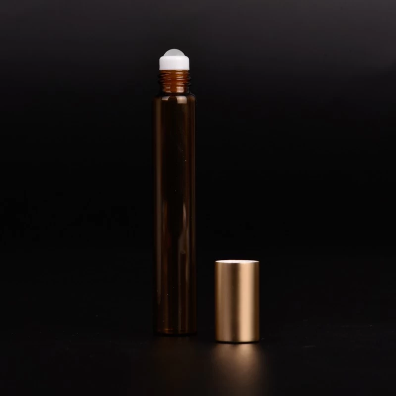 Hot sale 10ml customized deco roller glass bottle with luxury gold  lids for wholesale