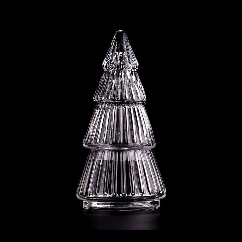 Wholesale 10 OZ luxury glass candle jar Christmas tree candle holder