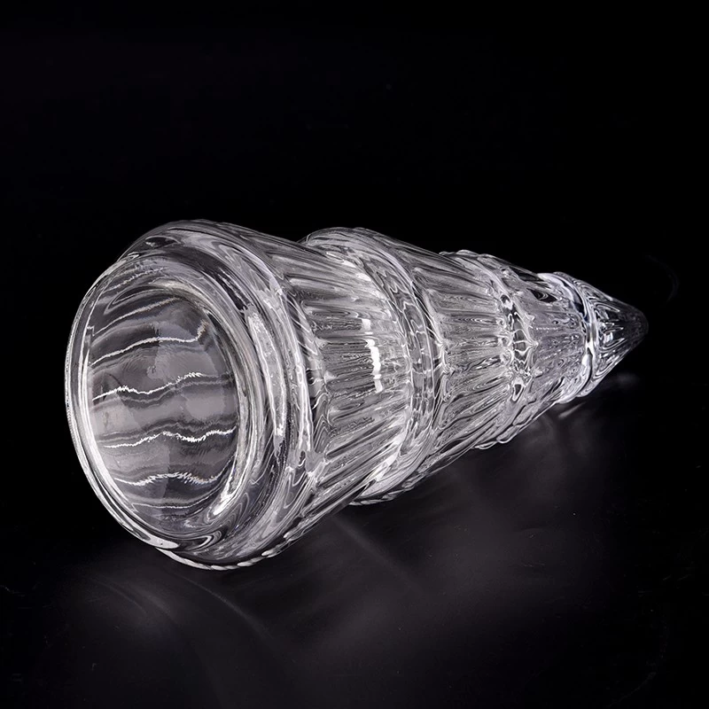 Newly Christmas tree shape glass candle holder for wholesale