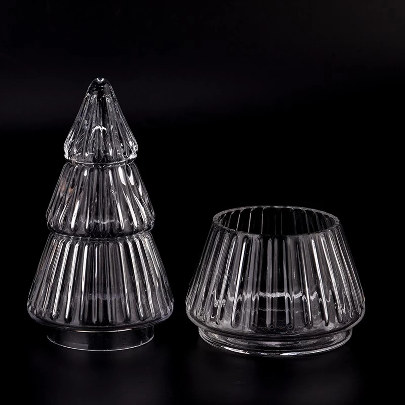 Newly Christmas tree shape glass candle holder for wholesale
