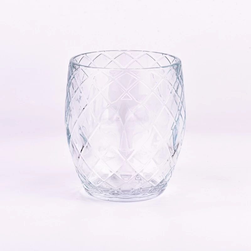 Wholesale egg-shaped large clear glass candle jar