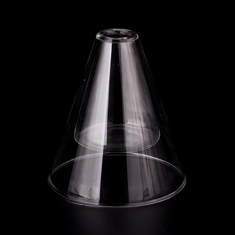 China Luxury double wall triangle handmade glass jar for wholesale manufacturer