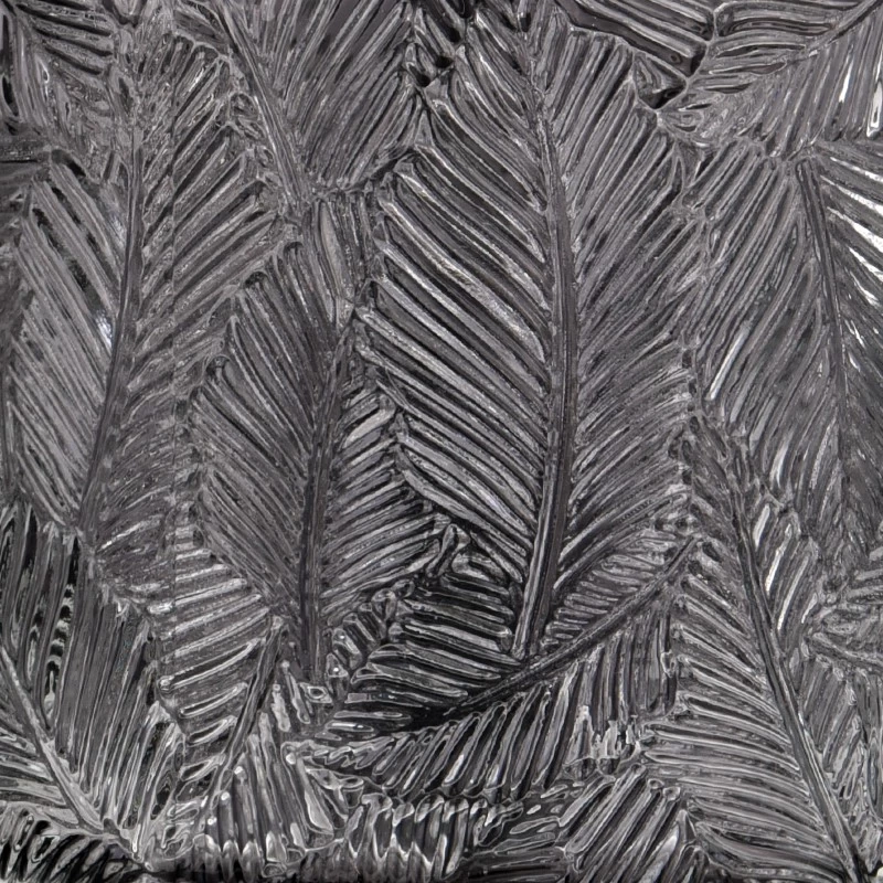 embossed pine pattern glass candle jar