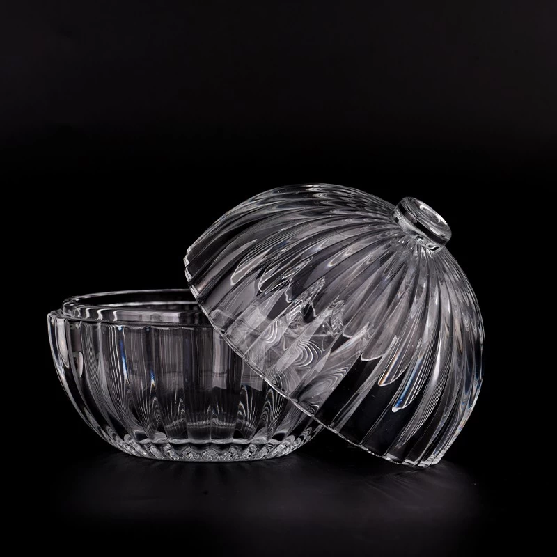 Luxury 260ml customized pumpkin glass candle holder with lids for supplier