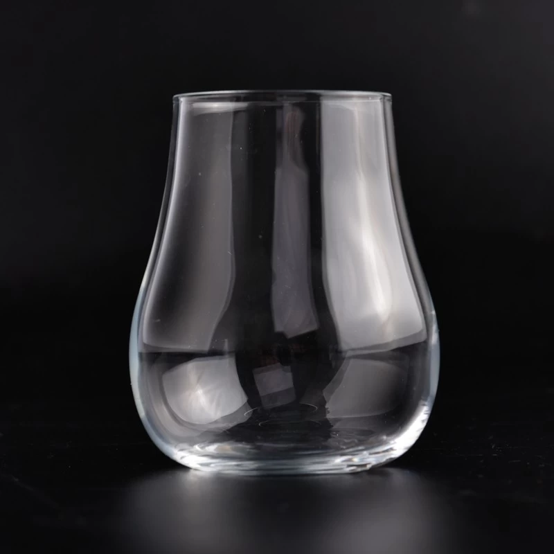 Supplier 8oz 10oz machine blown egg shape glass cup Whiskey glass jar