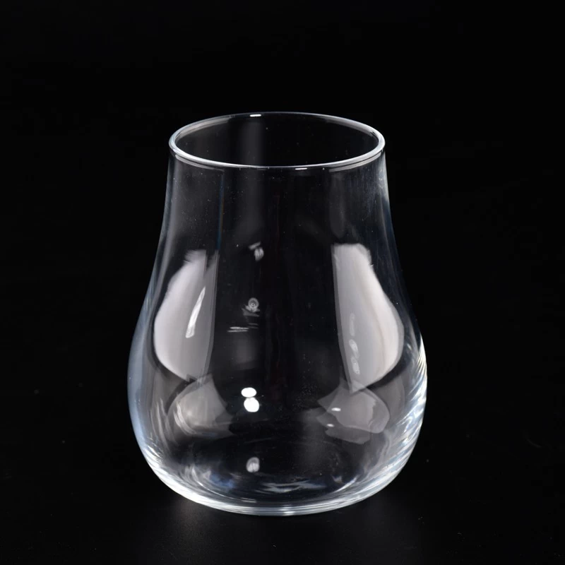 Supplier 8oz 10oz machine blown egg shape glass cup Whiskey glass jar