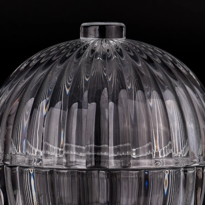 Luxury 260ml pumpkin glass candle holder with lids for supplier