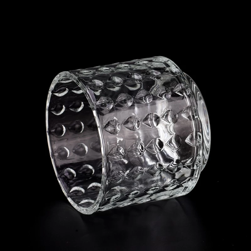 Luxury 10oz glass candle holder with drops pattern with step for supplier