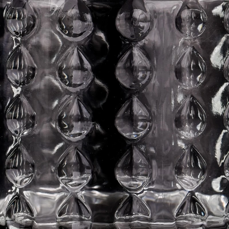 Luxury 10oz glass candle holder with drops pattern with step for supplier