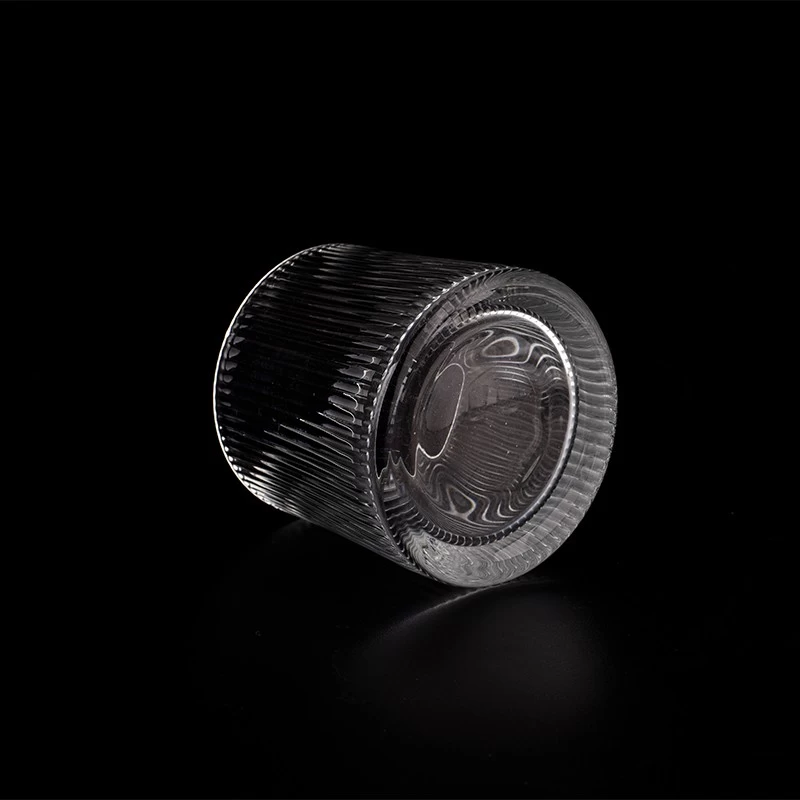 Unique Design Ribber Glass Jar For Candle Making Glass Candle Vessels